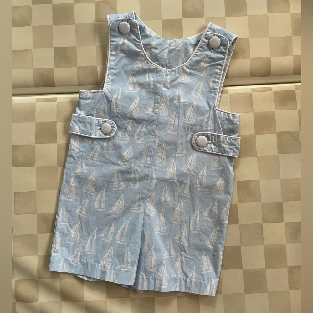 Sailboat Blue Baby Romper